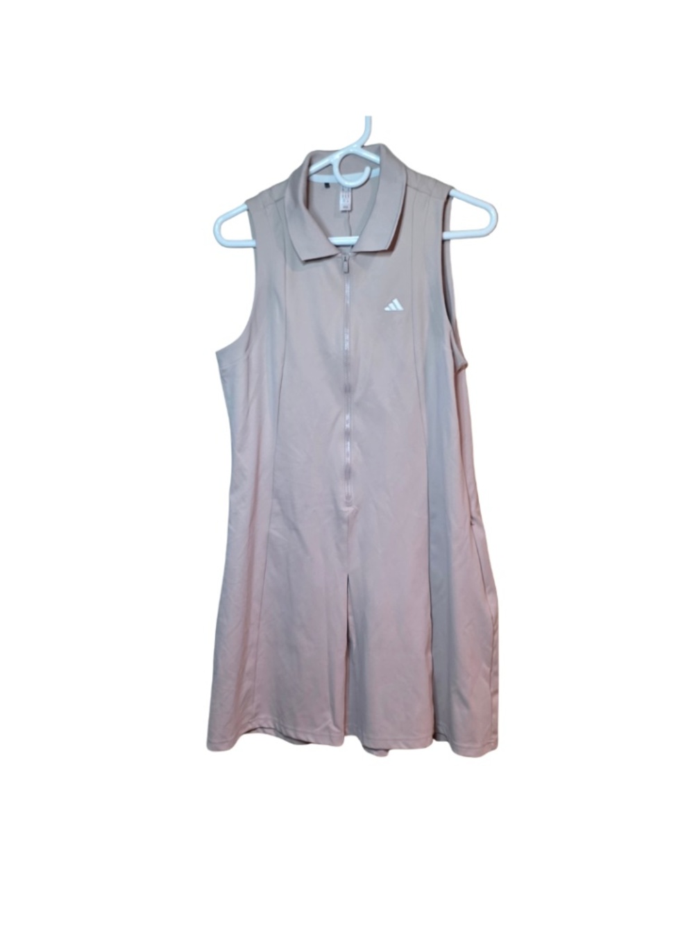 Adidas Women's Sleeveless Golf Tennis Dress Full Zip Taupe Size L